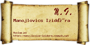 Manojlovics Izidóra névjegykártya